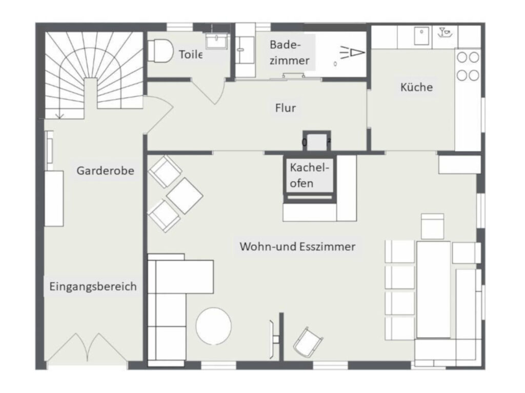 Grundriss der Ferienwohnung Grand Family (Erdgeschoss)