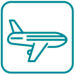 Icon Flugzeug als optischer Hinweis für die Beschreibung nächstgelegener Flughäfen